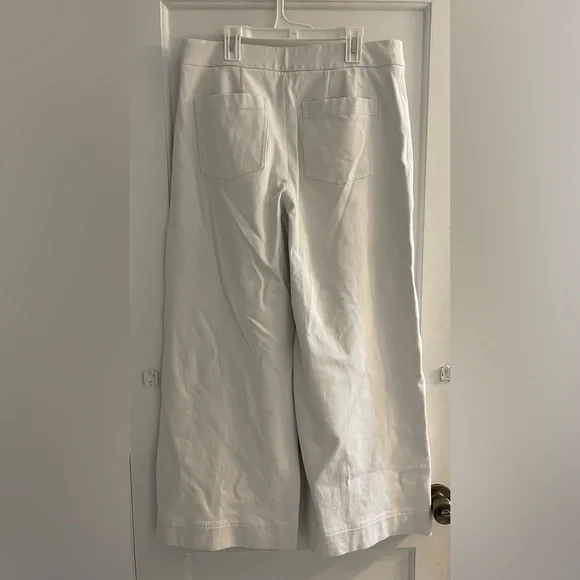SPANX Cropped Wide Leg Classic White Pull-on Shaping Pants Large - Picture 2 of 4